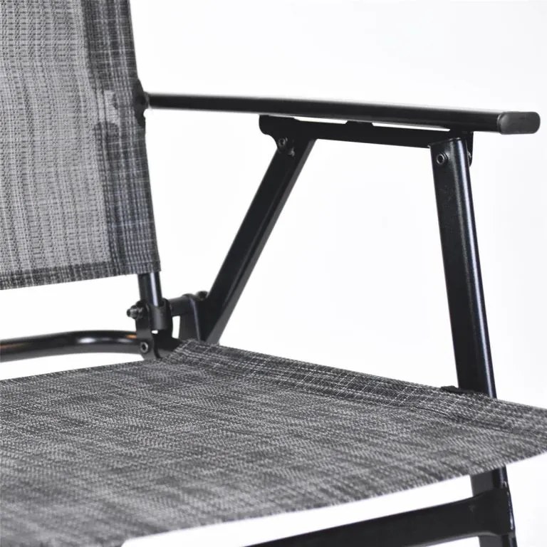 Záhradná stolička, skladacia, čierna, 90,5 x 57 x 65,5 cm