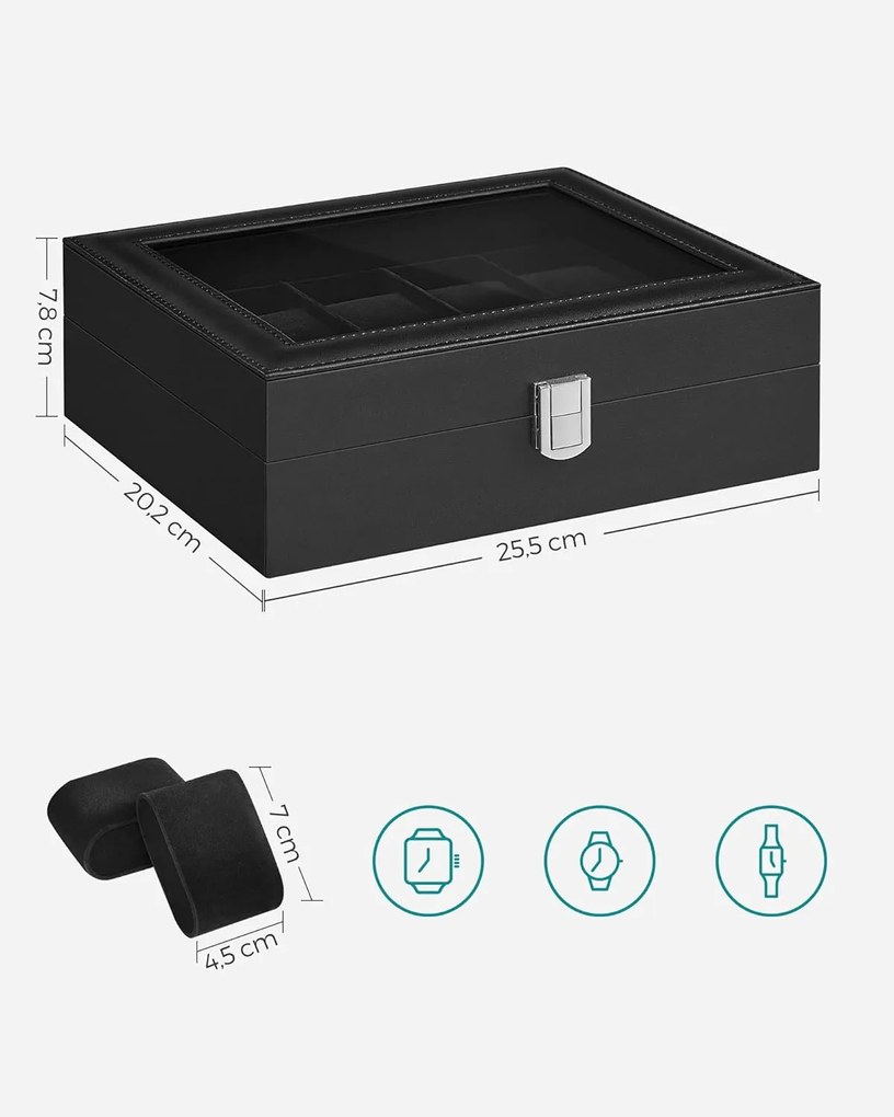 Úložný box na hodinky Sharmila černý