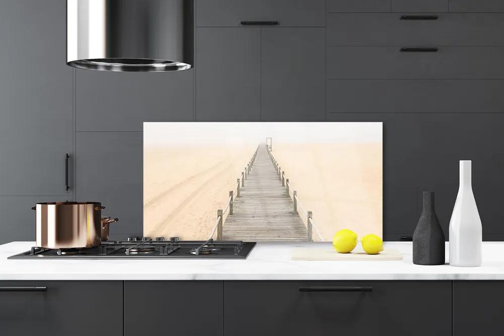 Sklenený obklad Do kuchyne Most písek architektúra 125x50 cm