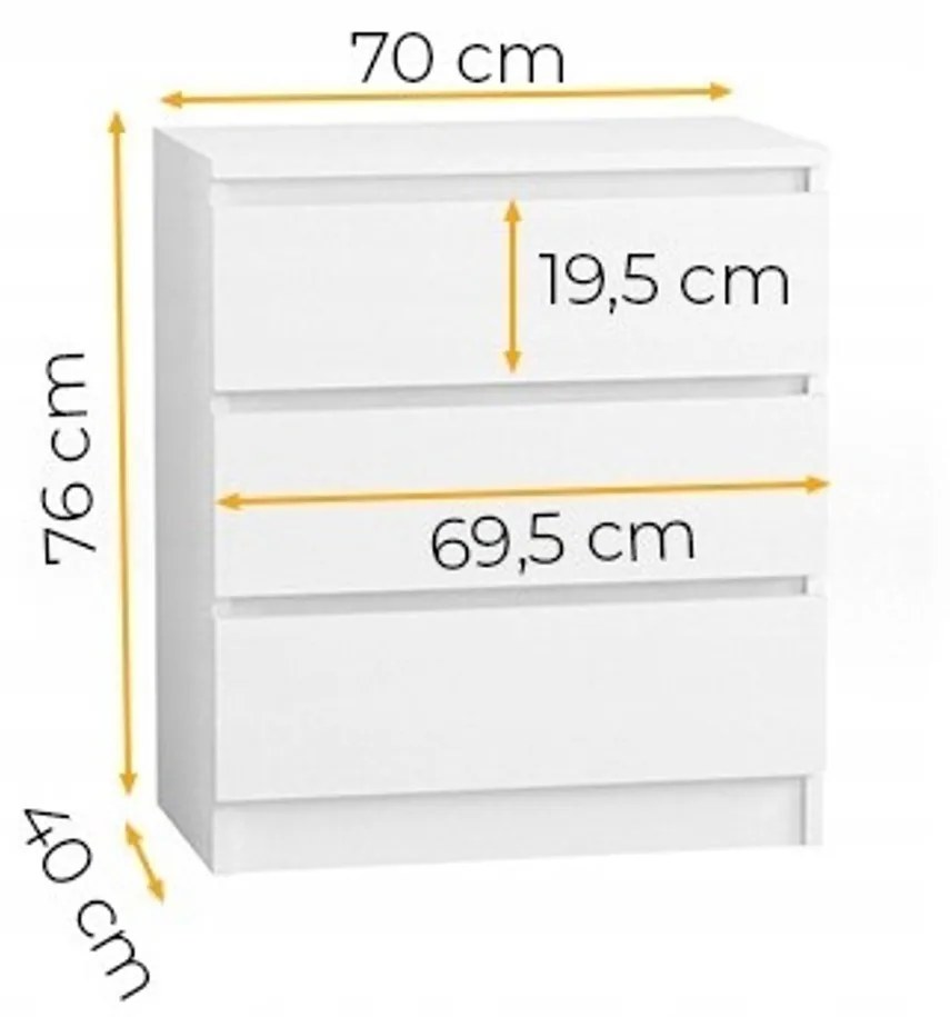 Komoda 70/3 cm Dub sonoma