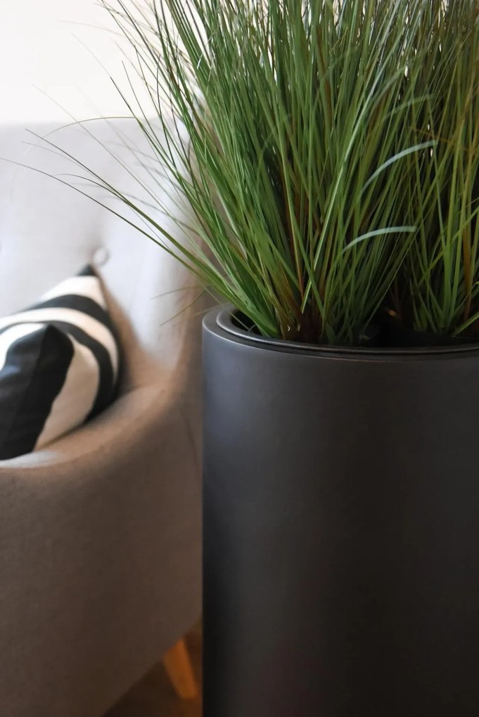 Kvetináč SOLERIO, výška 80 cm, sklolaminát, čierny