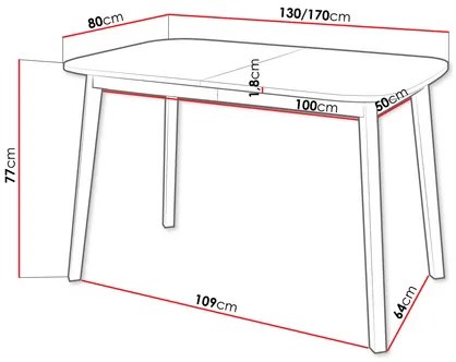 Rozkladací jedálenský stôl 130 cm Grospan S 130x80 (biela + čierna) (pre 4-6 osôb). Vlastná spoľahlivá doprava až k Vám domov. 1105347