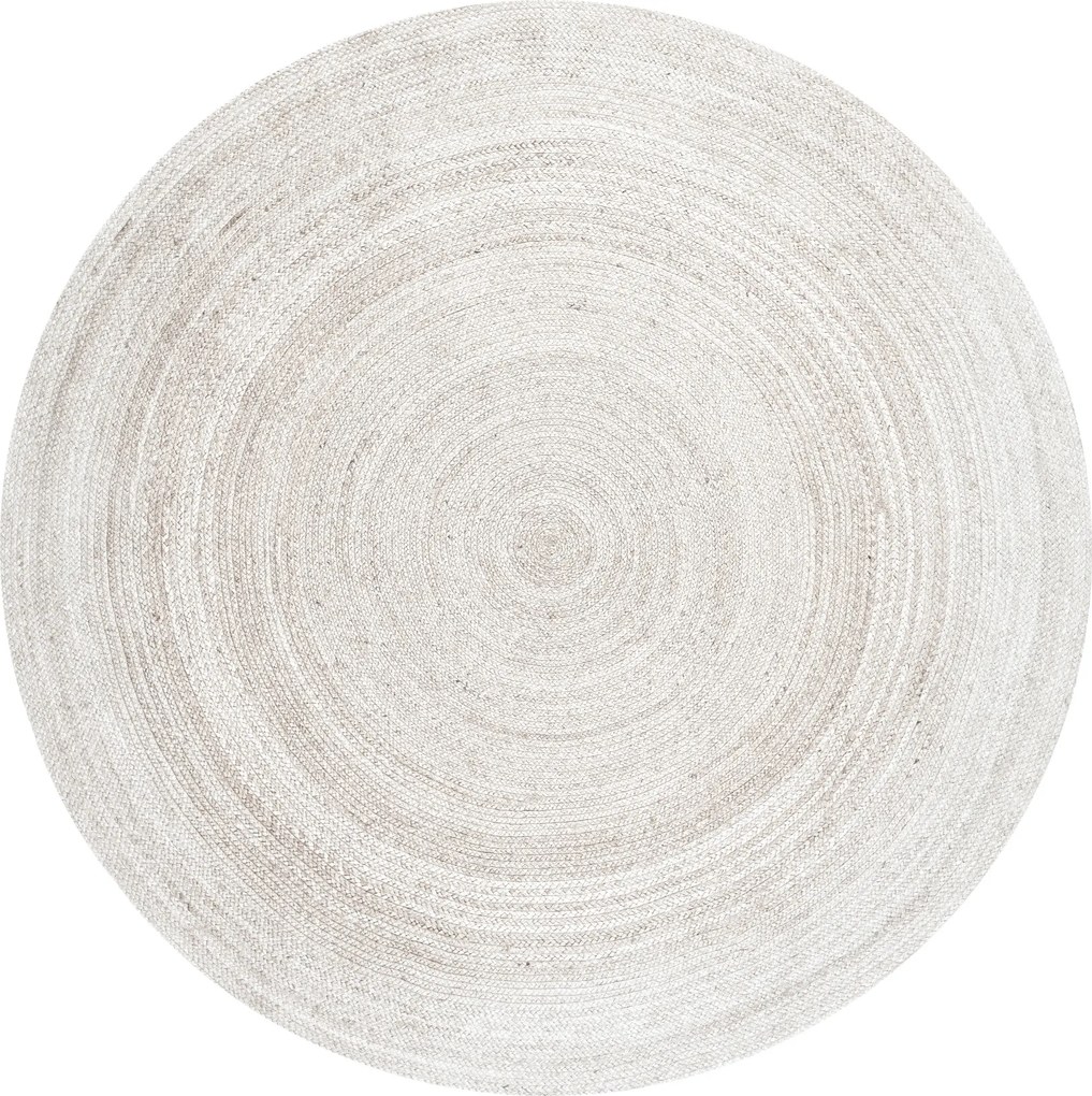 Hanse Home, Kusový koberec Jute Braided 106321 White kruh, 100x100 (priemer) kruh, biela, chodba / predsieň
