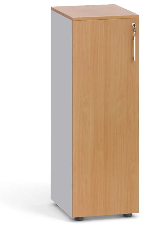 Kancelárska skriňa s dverami, 1087 x 400 x 420 mm, sivá / breza
