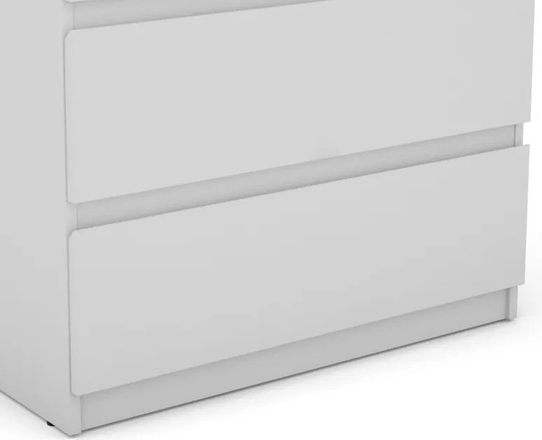 Zásuvková komoda Carlos 753S, biela, výška 80 cm