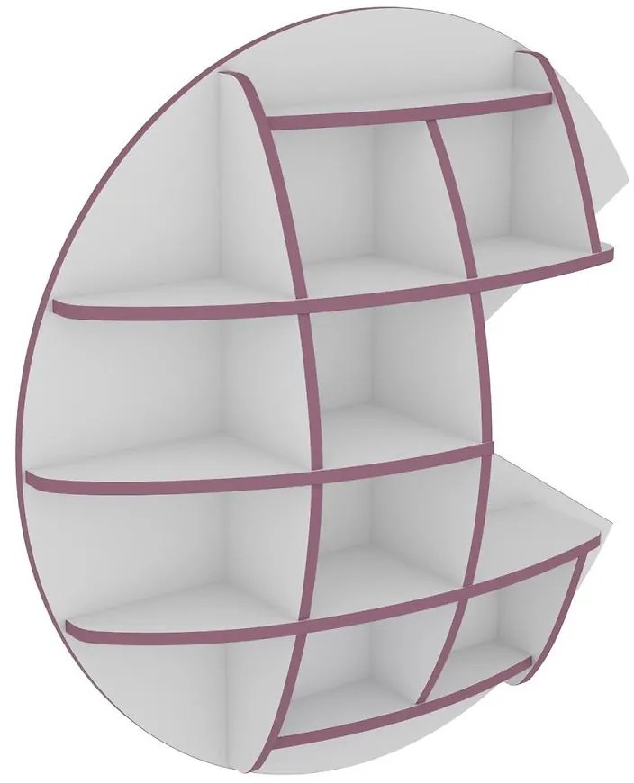 Polička Matrix III biela/fialový