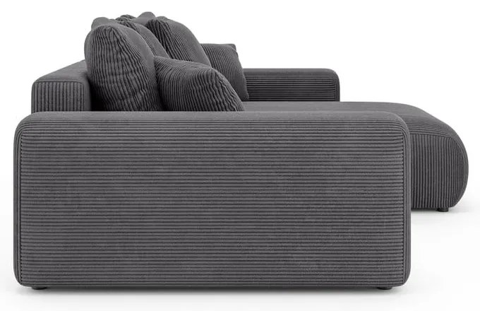 Sivá menčestrová rozkladacia rohová pohovka s úložným priestorom (variabilný roh) Luma – Ropez