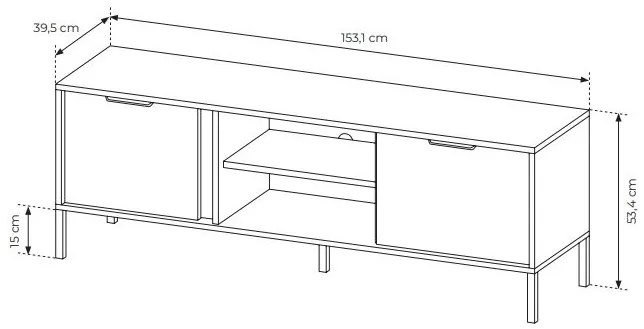 TV stolík/skrinka Lyran 2D (antracit + zlatá). Vlastná spoľahlivá doprava až k Vám domov. 1071359