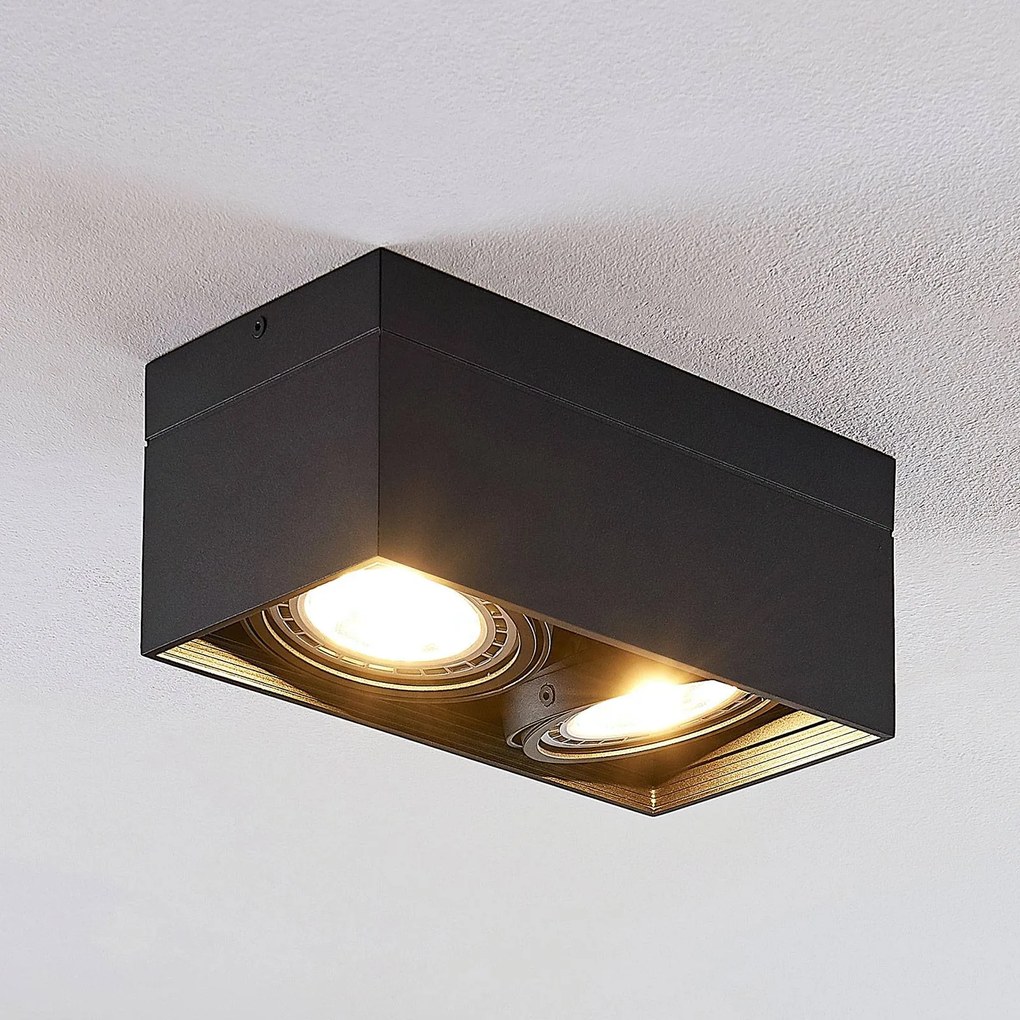 Stropné LED svietidlo Michonne čierne 2-plameňové