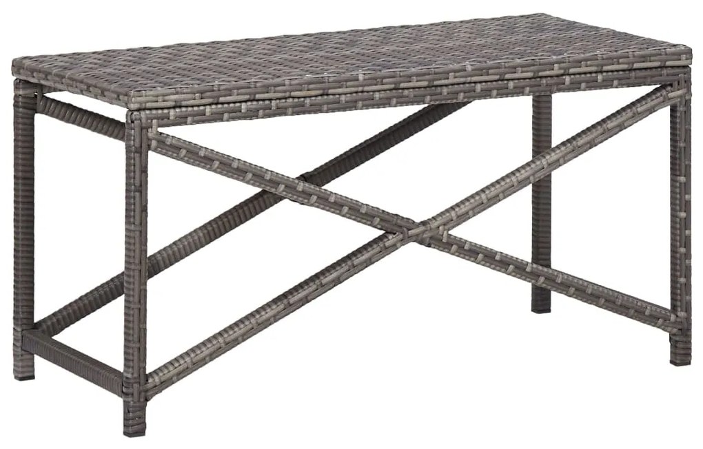 vidaXL Záhradná lavička sivá 80 cm polyratanová