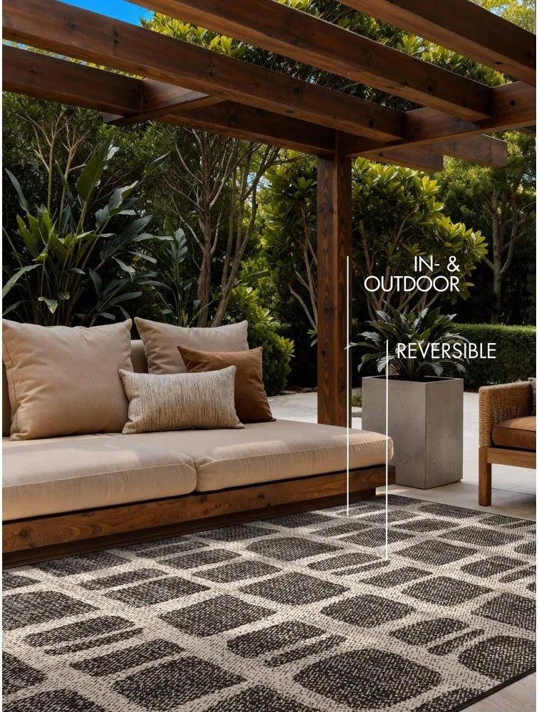 Čierny/krémovobiely vnútorný a vonkajší koberec 160x230 cm Haringey Ruskin – Ted Baker