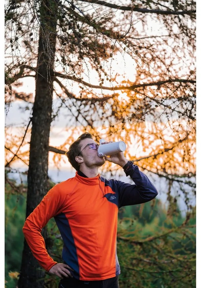 Biely cestovný termohrnček Vialli Design Fuori, 400 ml