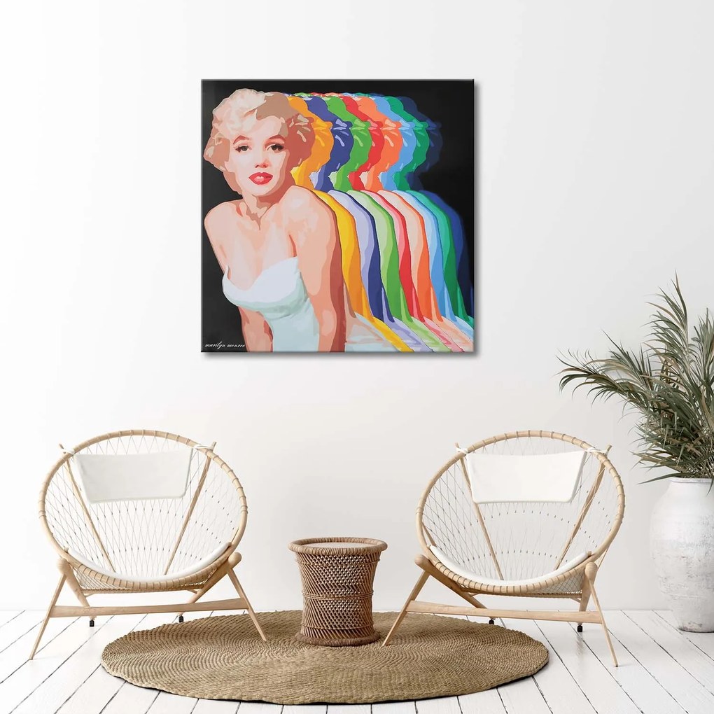 Gario Obraz na plátne Marilyn Monroe s farebnými tieňmi Rozmery: 30 x 30 cm