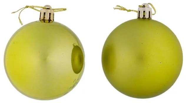 DECOLED Plastové gule, d.6 cm, zelené, 12 x lesklé, 12 x matné
