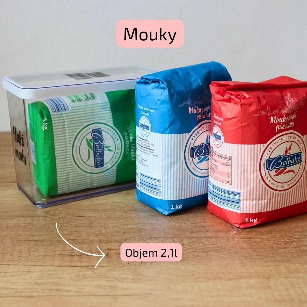 Dóza na potraviny 2,1l Rotho Loft - BIG, bílá