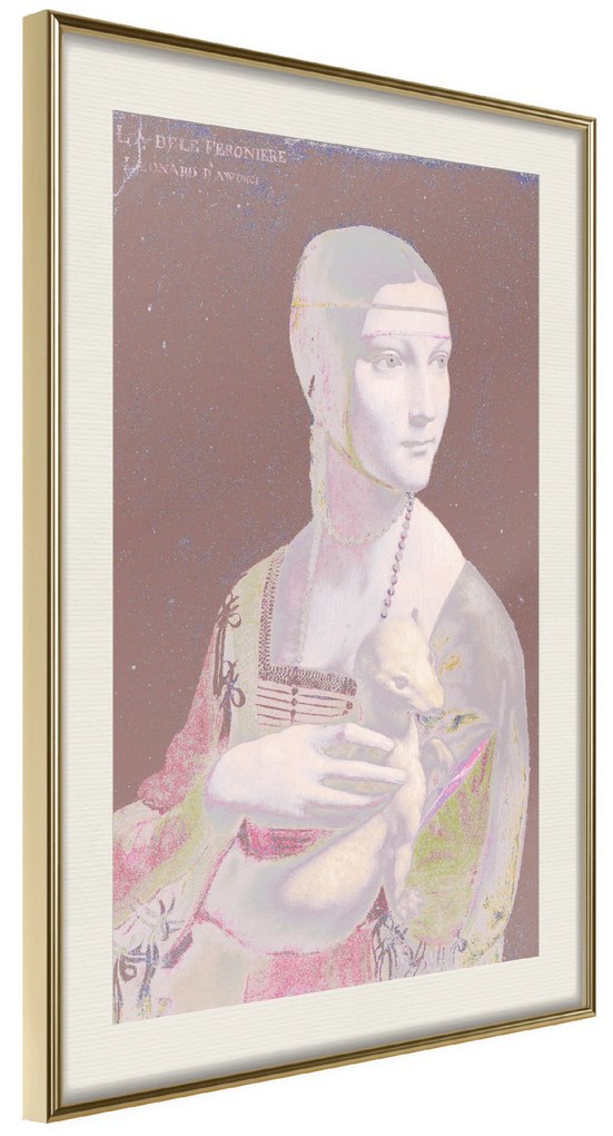 Artgeist Plagát - Pastel Lady [Poster] Veľkosť: 20x30, Verzia: Zlatý rám s passe-partout