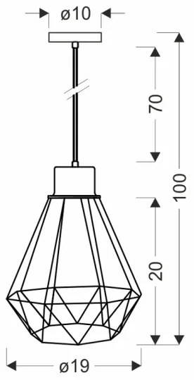 Luster na lanku PRIMO 1xE27/60W/230V