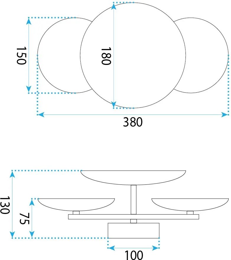 Toolight Toolight, LED nástenné svietidlo, 38cm, 12W, 4000K, 1000lm, SWE072-W, zlatá lesklá, OSW-30201
