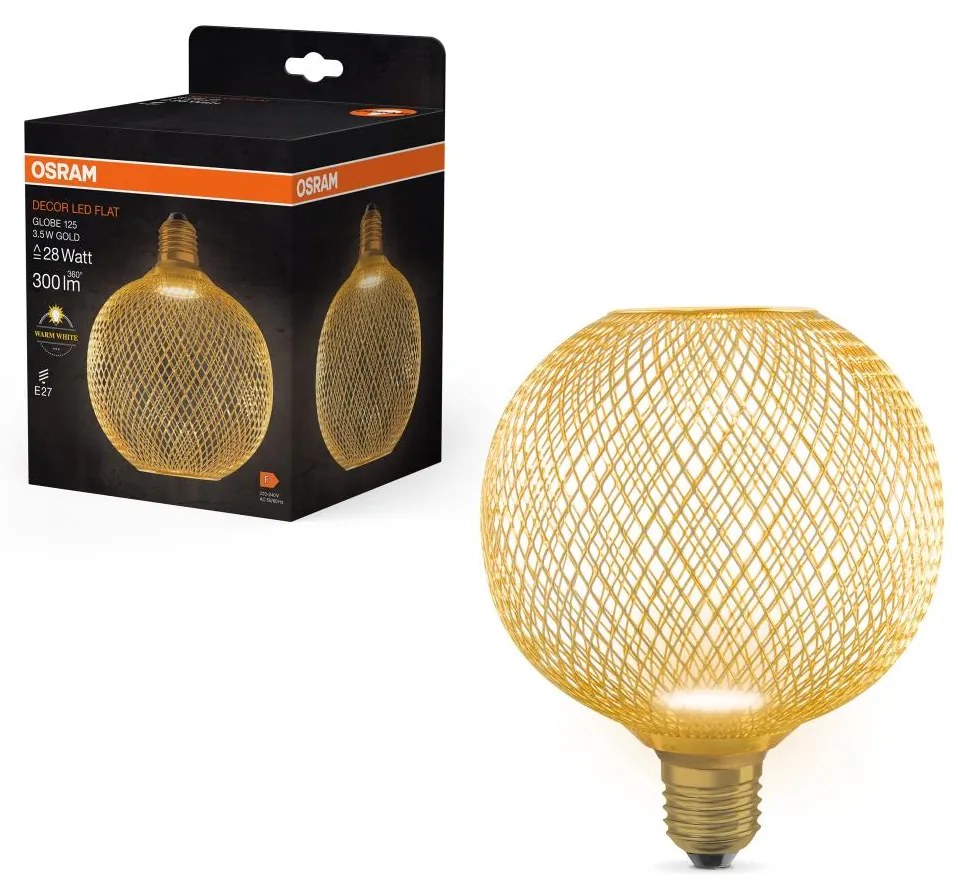 LED Žiarovka DECOR FLAT G125 E27/3,5W/230V 2700K zlatá - Osram