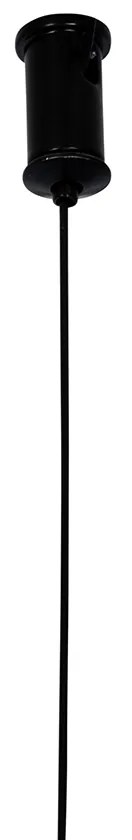 Čierne závesné svietidlo s dymovým sklom obdĺžnikovým 8-svetlovým - Monaco