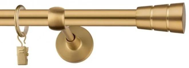 Dekorstudio Garniža jednoradová BASIC zlatá 19mm Dĺžka: 120cm, Typ uchytenia: Držiak modern, Typ príslušenstva: Krúžky tiché so štipcami