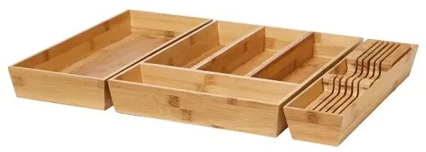 Goodhome Stojan na nože, organizér do zásuvky - NITAKI bambusový na 10 nožov