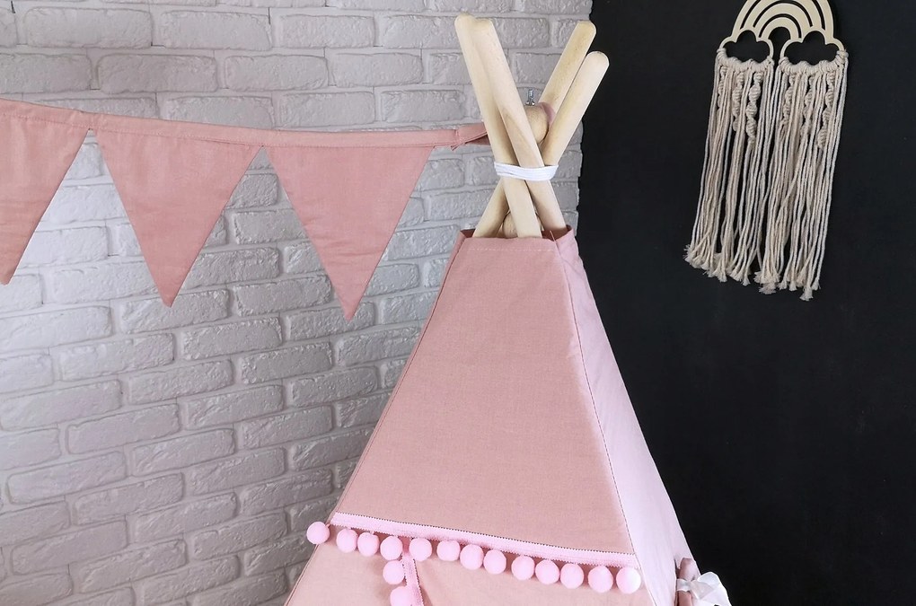 Detský stan TEEPEE (TÍPÍ) SUPERIOR s doplnkami - RUŽOVÝ