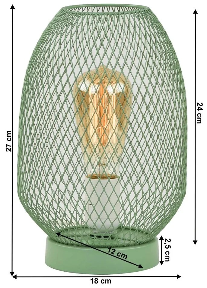 Stolná lampa, kov/zelená, ANLEY