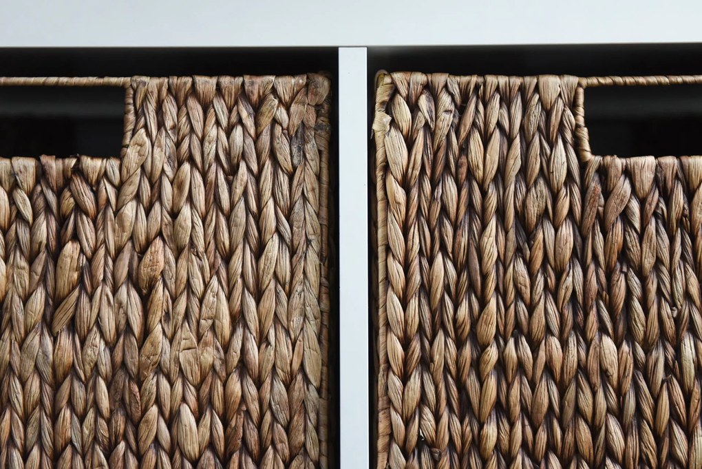 Sada policových boxov NEW ASIA, 2-set, vodný hyacint, 32x32x32 cm, hnedá