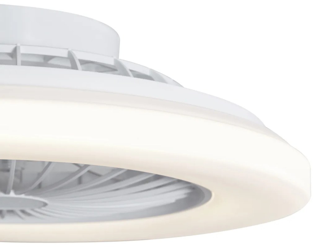Stropný ventilátor biely 48,5 cm vrátane LED stmievateľný v Kelvinoch s diaľkovým ovládaním - Clemo
