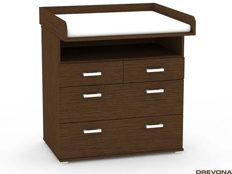 Drevona, komoda REA MICKEY, s prebalovacím pultom, wenge
