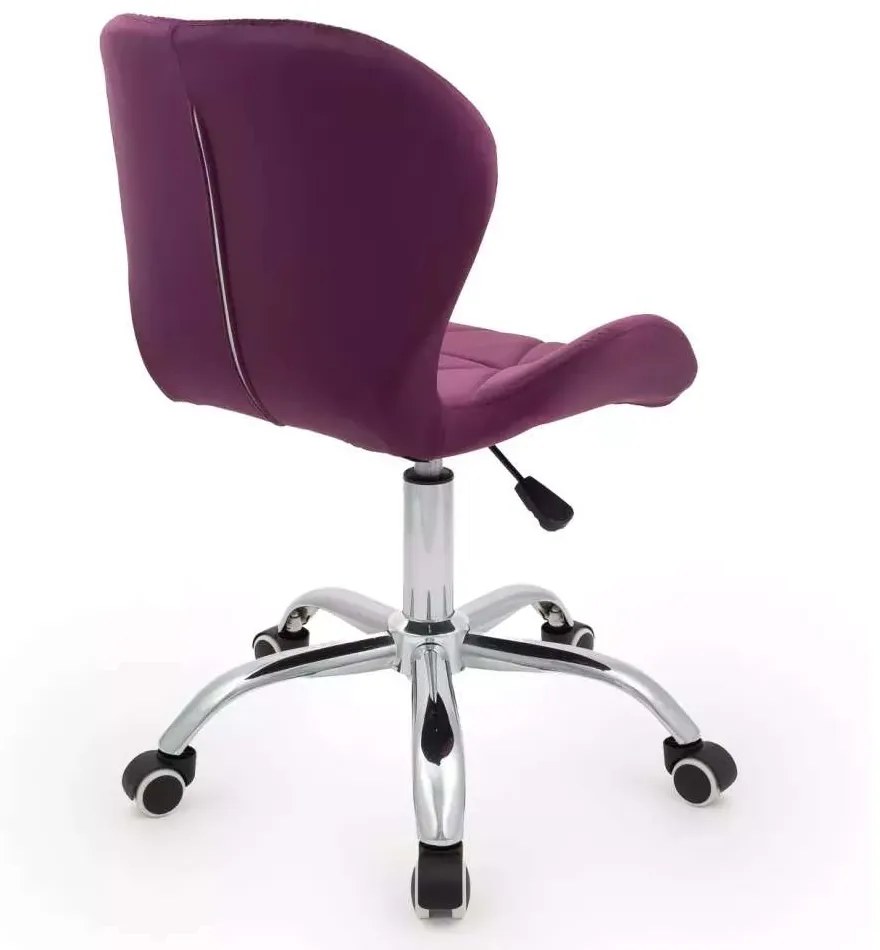 LuxuryForm DESIGN Stolička LIVIO VELUR na striebornej podstave s kolieskami - fuchsie