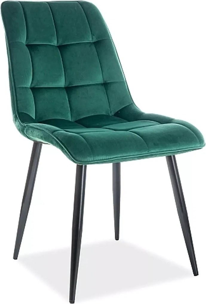 SI Elegantná zamatová stolička zelená