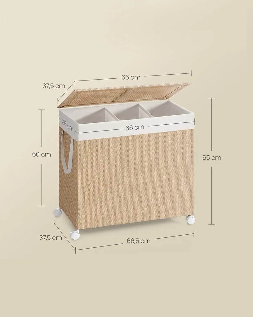 Kôš na bielizeň Dione 140 L hnedý