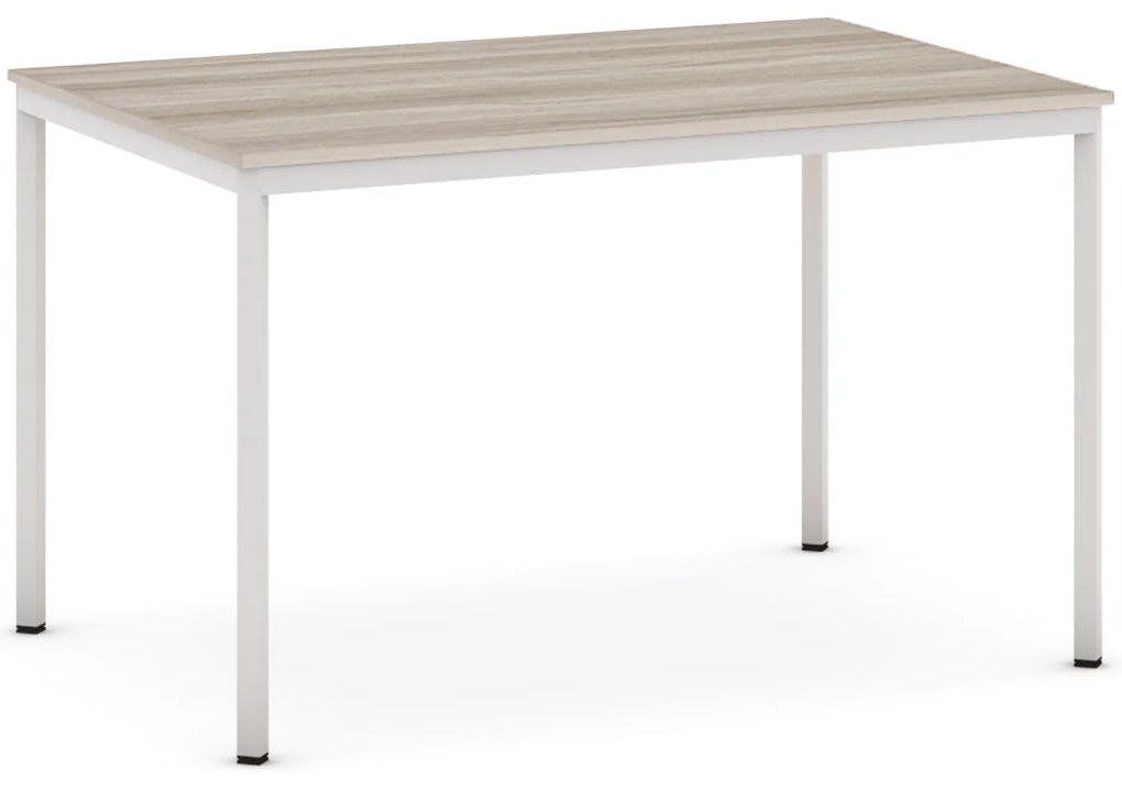 Jedálenský stôl, 120x80 cm, sivá podnož, dub prírodný