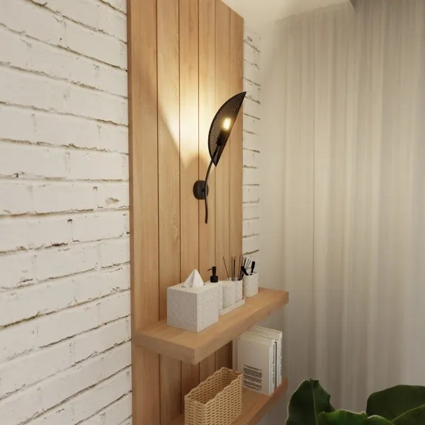 Nástenné svietidlo LOTUS 1xE14/10W/230V čierna/zlatá