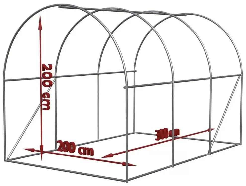 Záhradný fóliový tunel 2 x 3 x 2 m, zelený