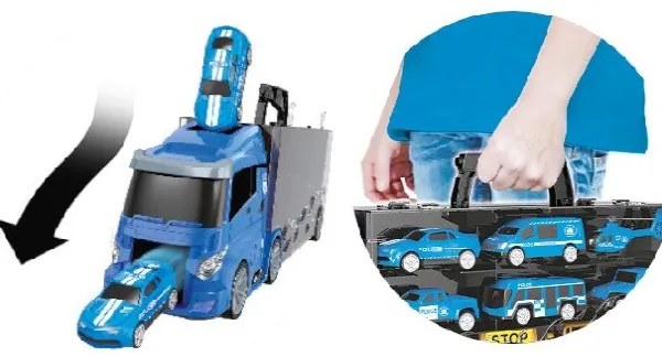 Nákladné policajné auto s vozidlami