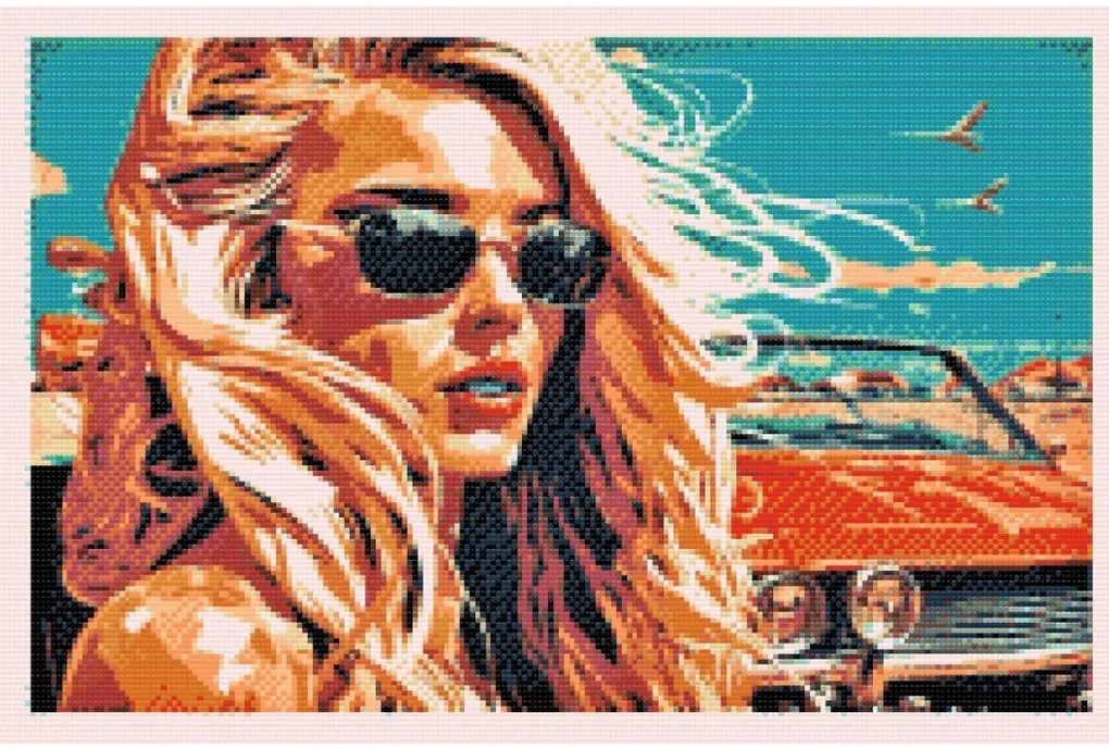 Gario Diamantové maľovanie Zmyselná blondína Rozmery: 60 x 40 cm, Rámovanie: Iba zrolované plátno, Diamanty: Štvorcové