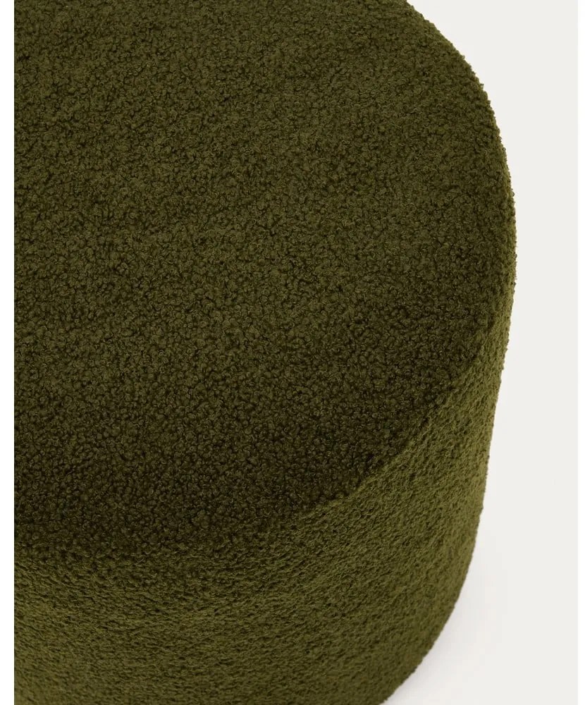 Zelený taburet z textílie buklé Kaeli – Kave Home