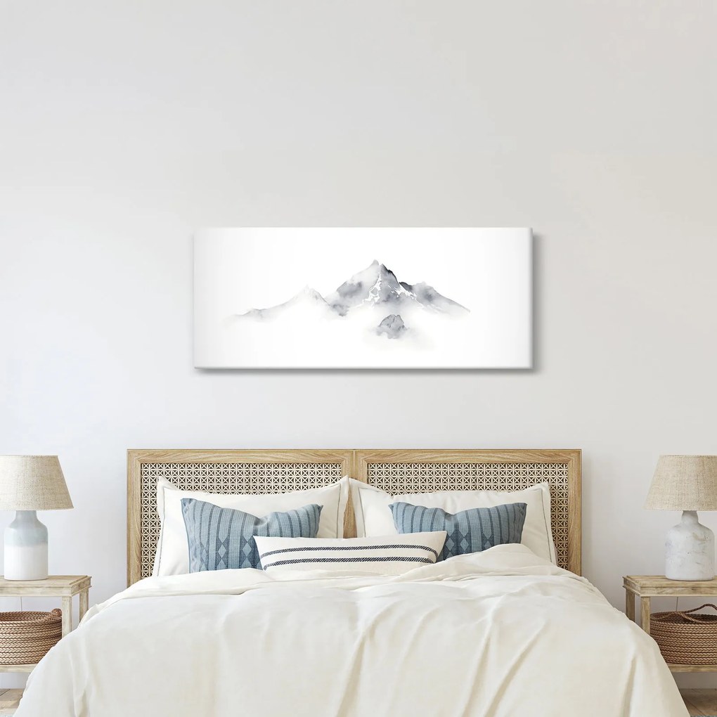 Obraz - Atramentová maľba hôr (120x50 cm)