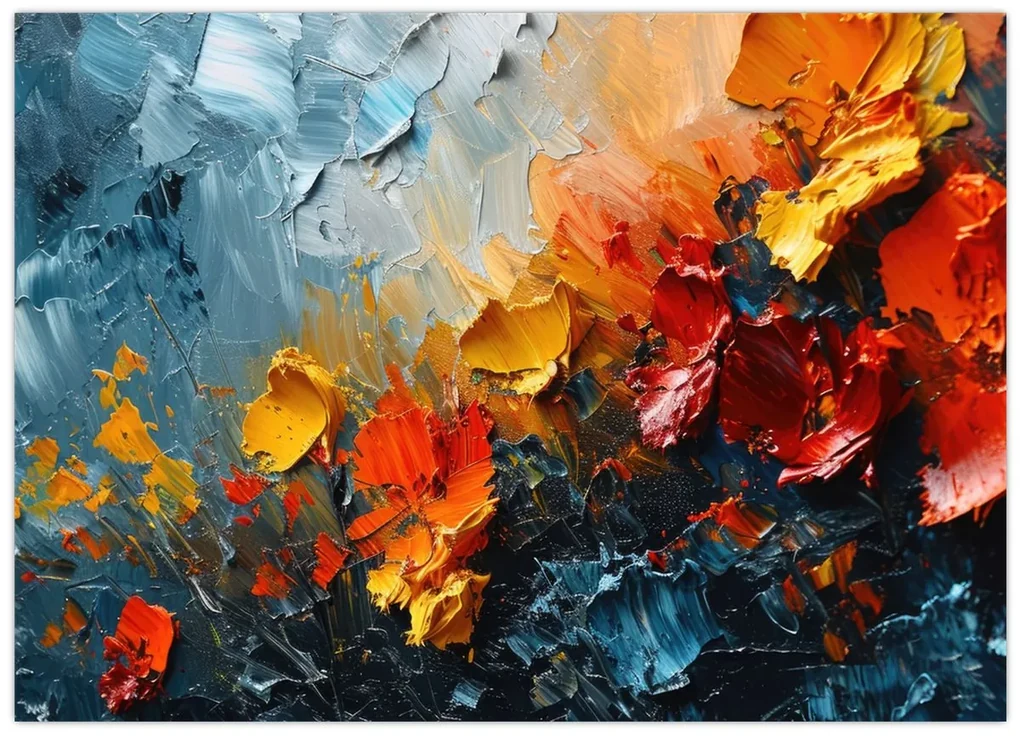 Obraz - Abstraktná maľba kvetov III. (70x50 cm)