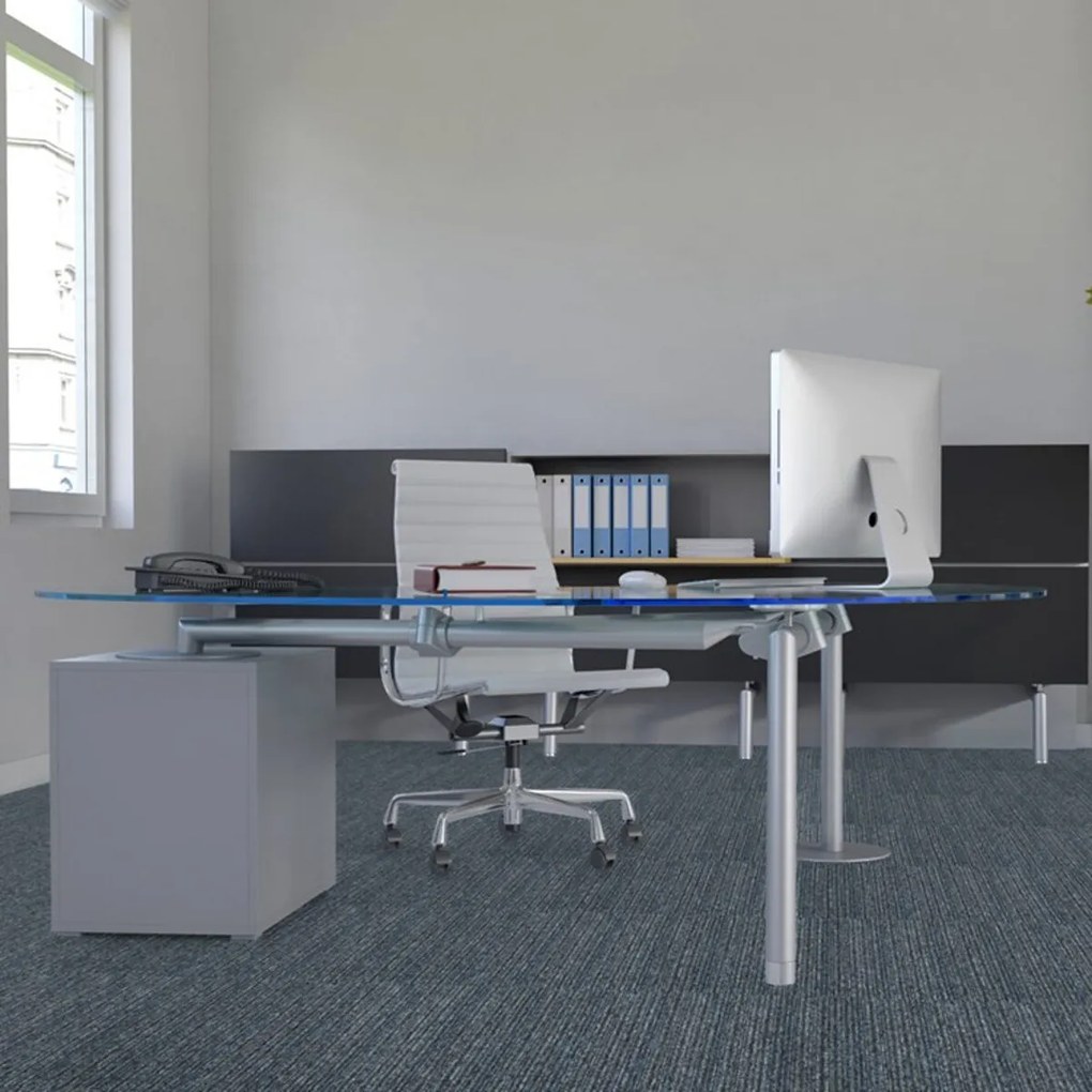 Kobercový štvorec Sonar Lines 4183 modrošedý 50 x 50 cm, chodba / predsieň, Balta