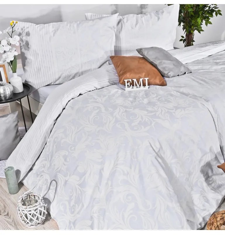 Obliečky bavlnené Royal biele EMI, Predĺžený set jednolôžko obsahuje 1x 140x220 + 1x 70x90