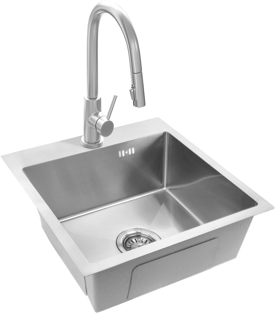 Rea Leo, 1-komorový oceľový drez 400x450x185 mm, oceľová, ZLE-06000