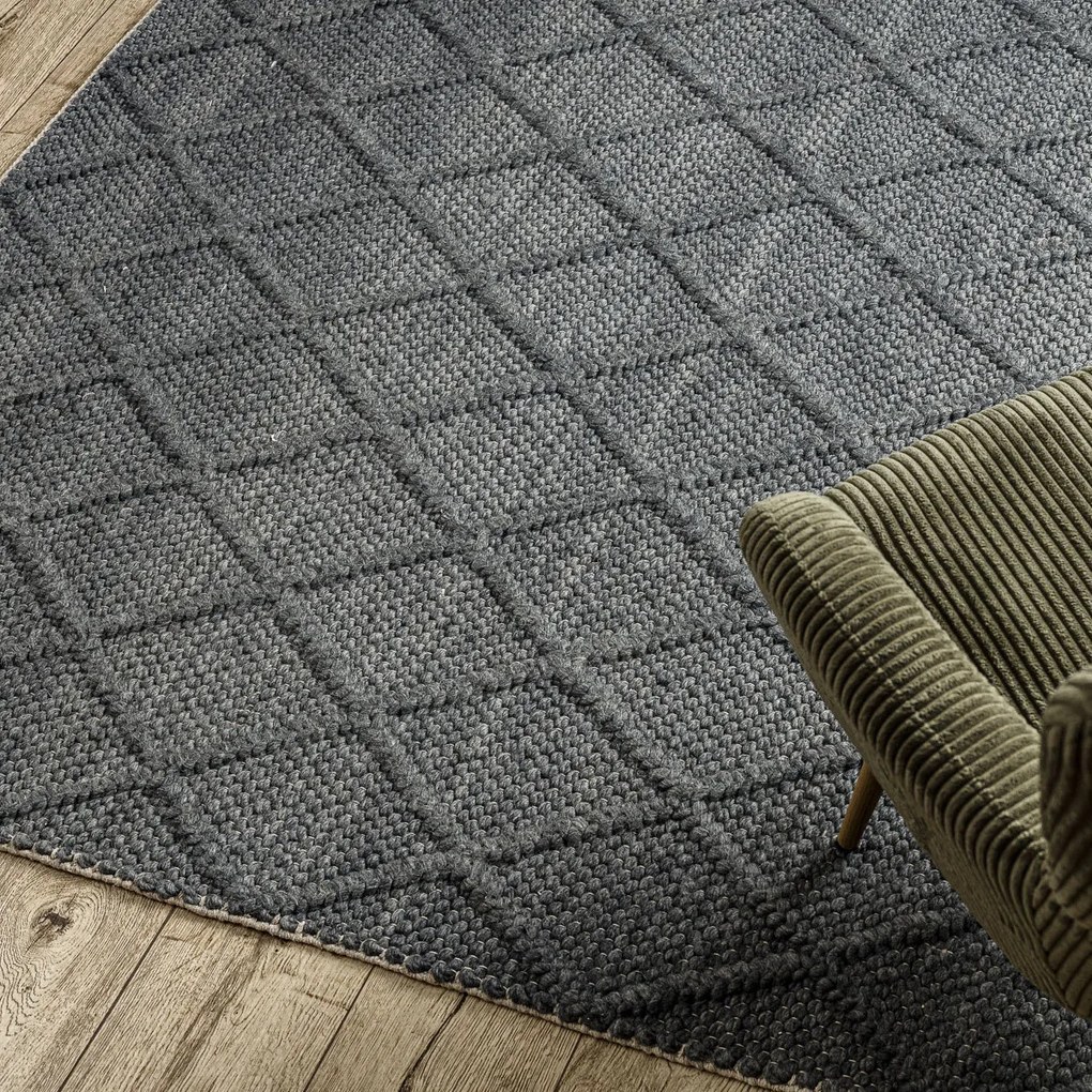 Dywany Łuszczów, Kusový koberec Tahar 99001K antra, 160x240, šedá, obývacia izba