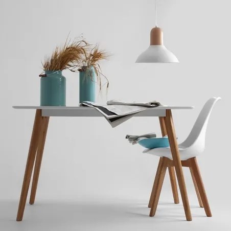 JEREMIE stolička Biela svetlý buk