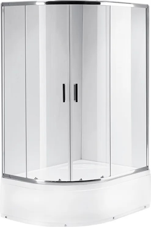 BPS-koupelny Asymetrický sprchovací kút MAJA CH L 115x85 cm ľavý, chróm/transparent v sete s hlbokou sprchovacou vaničkou
