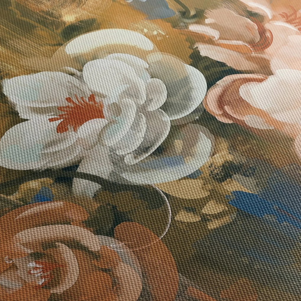 Obraz - Maľovaná kytica kvetov (120x50 cm)