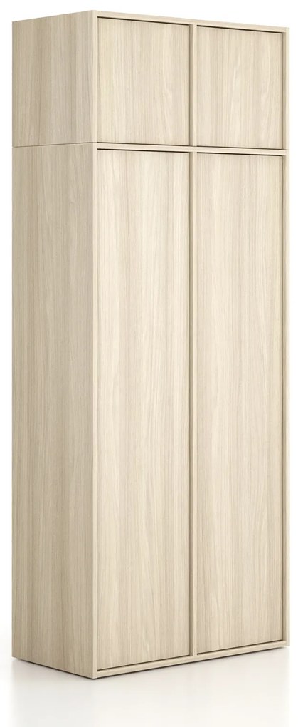 Nadstavba pre skrine FRAME, 2x dvere, 872 x 450 x 427 mm, PUSH-lock, dub prírodný